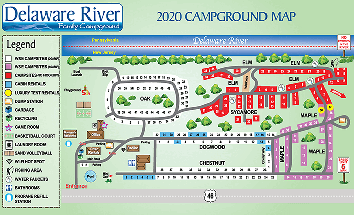 Campground Map - Delaware River Campground